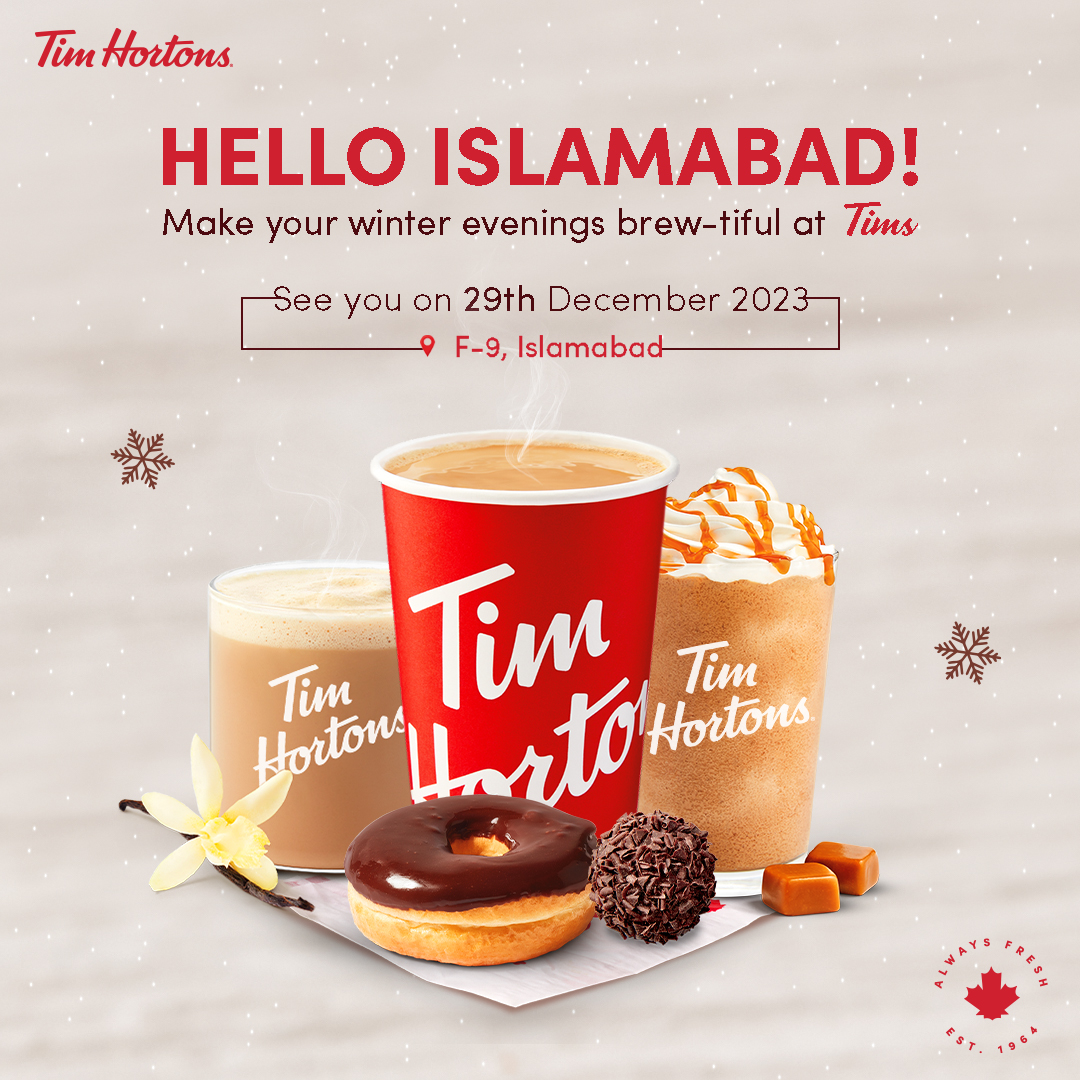 Headline: Tim Hortons Brews Success in Islamabad, Plans for Further Expansion Across Pakistan