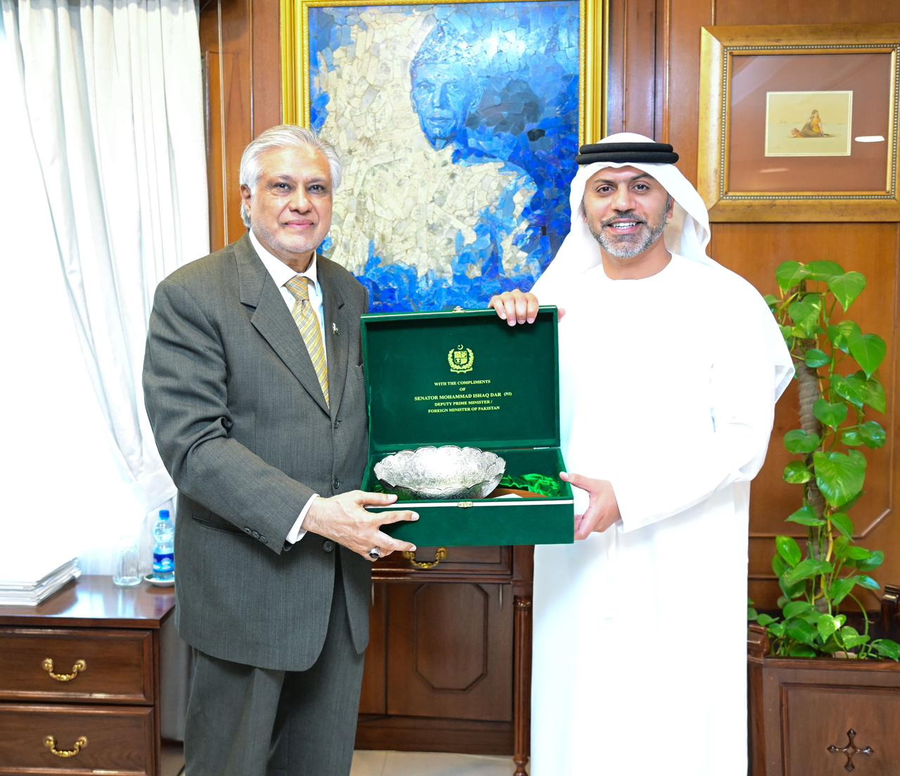 DPM/FM ISHAQ DAR BIDS FAREWELL TO UAE AMBASSADOR