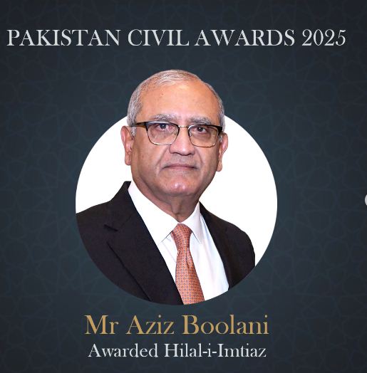 Aziz Boolani Awarded Sitara-i-Imtiaz for Services to Hospitality and Social Sector