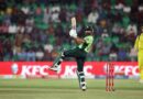 Pakistani batsman Ghazi Ghori plays a shot during the second One-Day International (ODI) cricket match between Pakistan and Australia at Gaddafi Stadium.