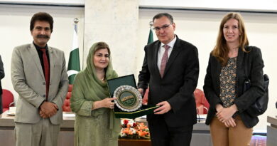 Pakistan–Switzerland Parliamentary Friendship Group Convener Farah Naz Akbar meets Swiss Ambassador Stéphane Rey alongside members of the National Assembly to discuss bilateral relations.